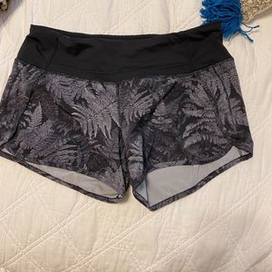 Lululemon Grey Leaf Speed Up Shorts